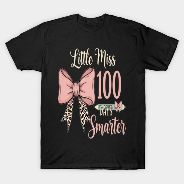 Coquette Bow Tee - Little Miss 100 Days Smarter T-Shirt by OUTFITPAW