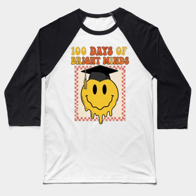Bright Minds Tee - 100 Days of Brain Cell Survival Baseball T-Shirt by OUTFITPAW