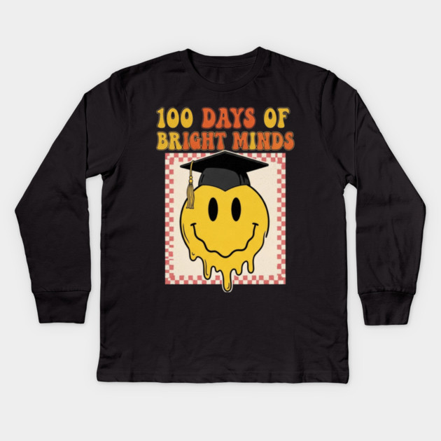 Bright Minds Tee - 100 Days of Brain Cell Survival Kids Long Sleeve T-Shirt by OUTFITPAW