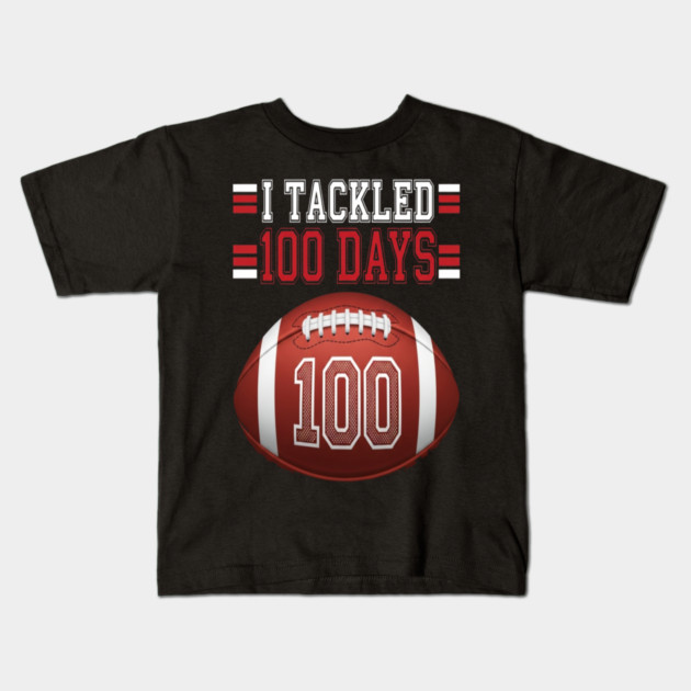 Football School Tee - Gridiron 100 Day Ground Game Kids T-Shirt by OUTFITPAW