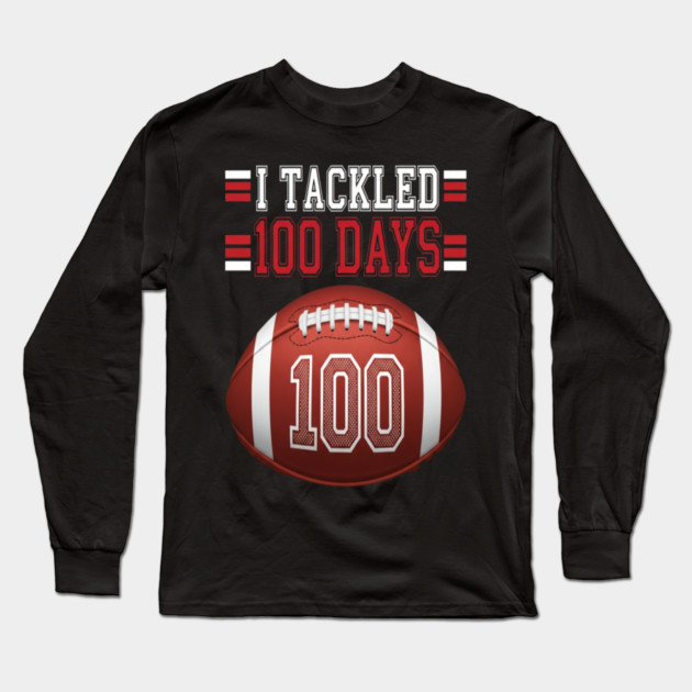 Football School Tee - Gridiron 100 Day Ground Game Long Sleeve T-Shirt by OUTFITPAW