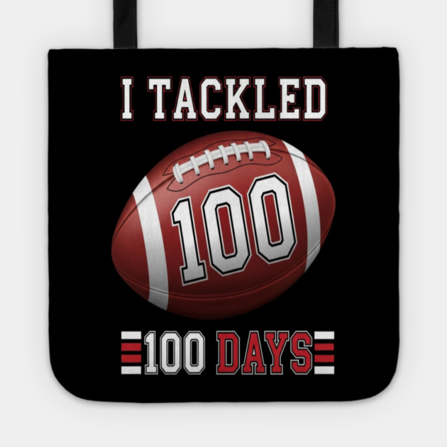 Football School Tee - Gridiron 100 Day Ground Game Tote by OUTFITPAW