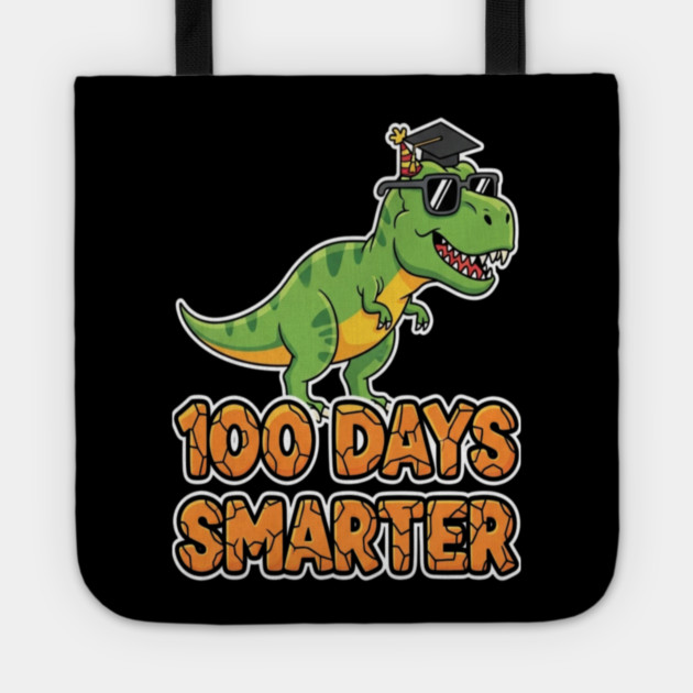 Dino Smarter Tee - Prehistoric 100 Day Brain Evolution Tote by OUTFITPAW