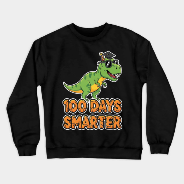 Dino Smarter Tee - Prehistoric 100 Day Brain Evolution Crewneck Sweatshirt by OUTFITPAW