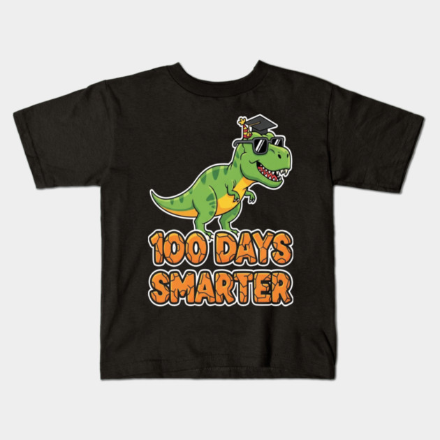 Dino Smarter Tee - Prehistoric 100 Day Brain Evolution Kids T-Shirt by OUTFITPAW