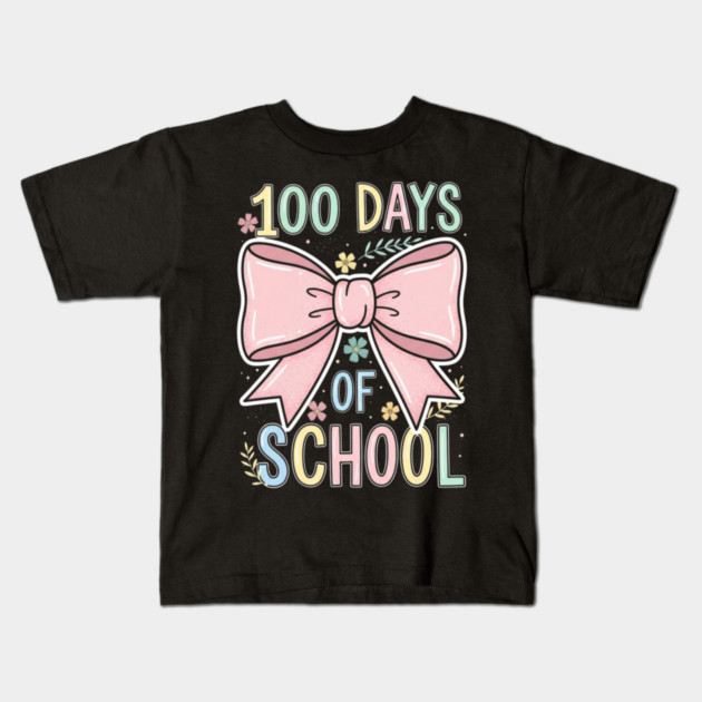 Coquette Bow Tee - 100 Days of Stylish Survival Kids T-Shirt by OUTFITPAW