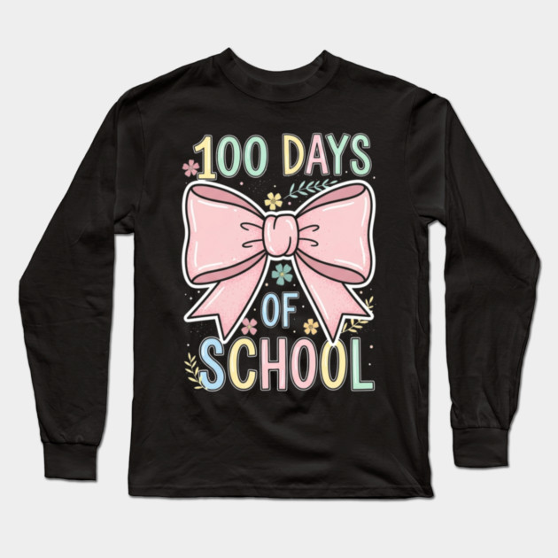 Coquette Bow Tee - 100 Days of Stylish Survival Long Sleeve T-Shirt by OUTFITPAW