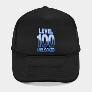 Level 100 Gamer Tee - Epic Blue Unlocked Achievement Hat