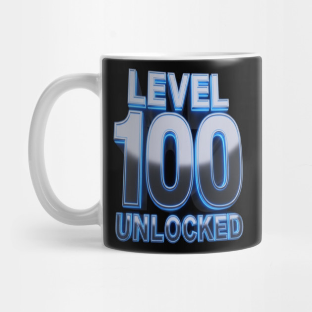 Level 100 Gamer Tee - Epic Blue Unlocked Achievement by OUTFITPAW