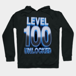 Level 100 Gamer Tee - Epic Blue Unlocked Achievement Hoodie
