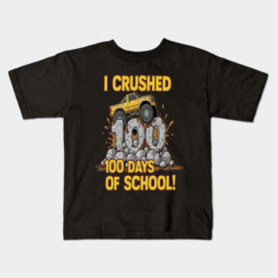 Monster Truck Tee - Crushing 100 Days of Homework Kids T-Shirt