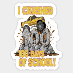 Monster Truck Tee - Crushing 100 Days of Homework Sticker
