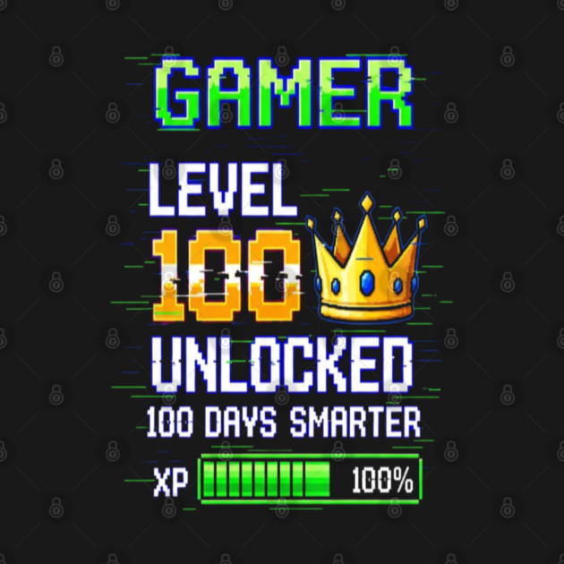 Gamer Level 100 Tee - Royal XP Unlocked Achievement by OUTFITPAW