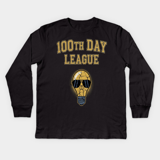 100 Day League Tee - Bright Ideas Under Pressure Kids Long Sleeve T-Shirt by OUTFITPAW