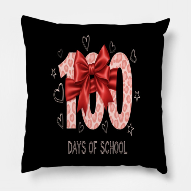 Coquette Bow Tee - Red Leopard 100 Day Slay Pillow by OUTFITPAW