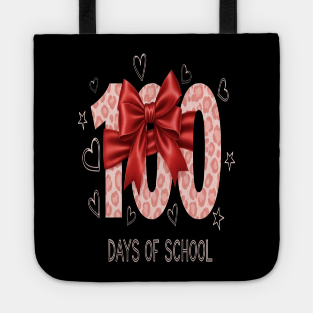 Coquette Bow Tee - Red Leopard 100 Day Slay Tote by OUTFITPAW