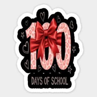 Coquette Bow Tee - Red Leopard 100 Day Slay Sticker