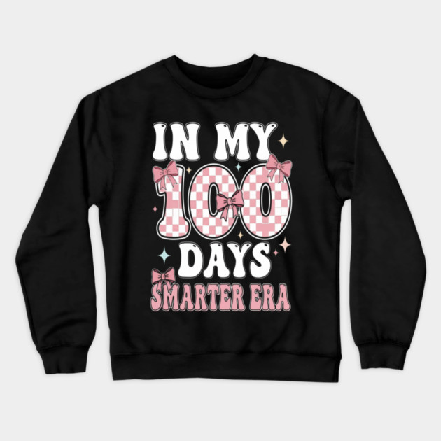 In My Smarter Era - Pink Bow Checkered School Milestone Crewneck Sweatshirt by OUTFITPAW