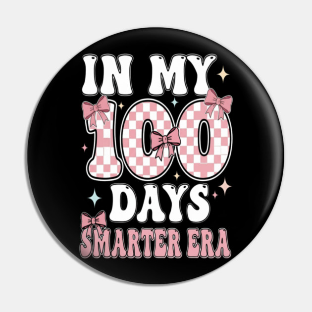 In My Smarter Era - Pink Bow Checkered School Milestone Pin by OUTFITPAW
