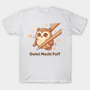 Cute Kawaii Owl “Owlet Mochi Puff” Chopstick Meme T-Shirt
