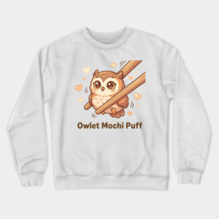 Cute Kawaii Owl “Owlet Mochi Puff” Chopstick Meme Crewneck Sweatshirt
