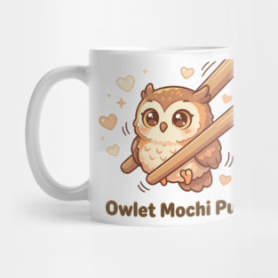 Cute Kawaii Owl “Owlet Mochi Puff” Chopstick Meme Mug