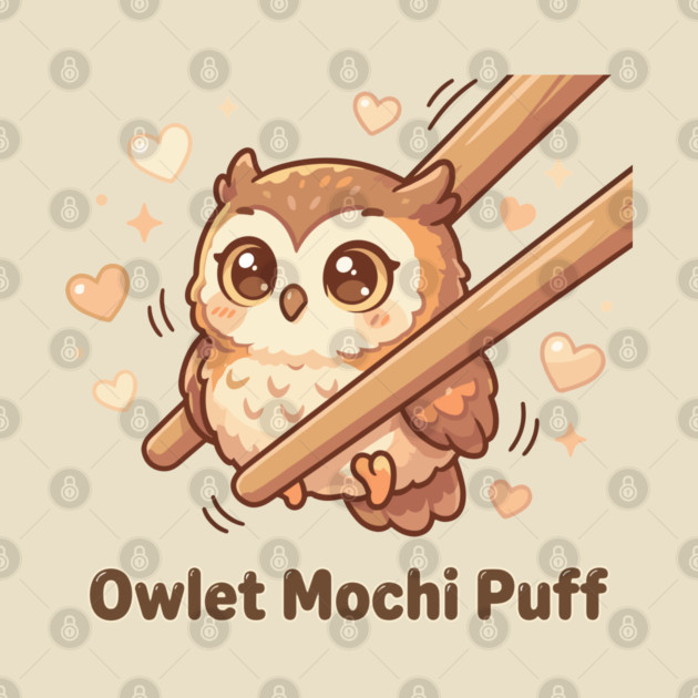 Cute Kawaii Owl “Owlet Mochi Puff” Chopstick Meme by creative