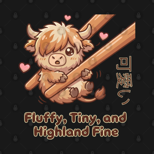 Kawaii Fluffy Tiny Highland Cow Cute Chopstick Meme by creative