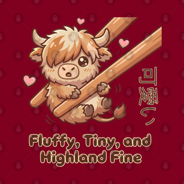 Kawaii Fluffy Tiny Highland Cow Cute Chopstick Meme by creative