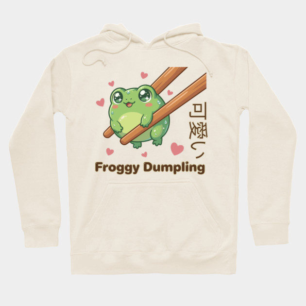 Cute Frog Chopstick Kawaii Froggy Dumpling Cute Frog Meme Hoodie by creative