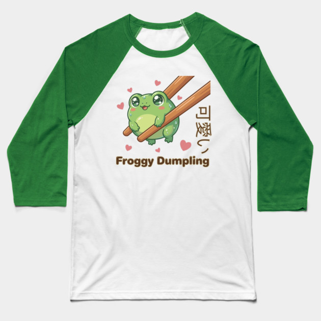 Cute Frog Chopstick Kawaii Froggy Dumpling Cute Frog Meme Baseball T-Shirt by creative