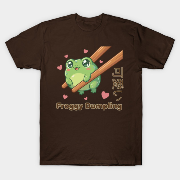 Cute Frog Chopstick Kawaii Froggy Dumpling Cute Frog Meme T-Shirt by creative