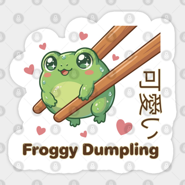 Cute Frog Chopstick Kawaii Froggy Dumpling Cute Frog Meme Sticker by creative