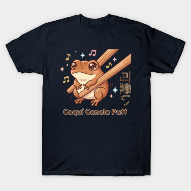 Cute Coquí Chopstick Kawaii Canela Puff Coquí Frog Meme T-Shirt by creative