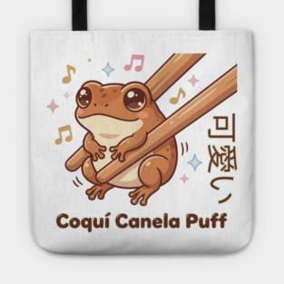 Cute Coquí Chopstick Kawaii Canela Puff Coquí Frog Meme Tote
