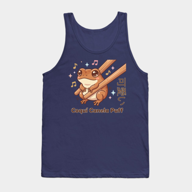Cute Coquí Chopstick Kawaii Canela Puff Coquí Frog Meme Tank Top by creative
