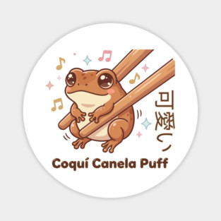 Cute Coquí Chopstick Kawaii Canela Puff Coquí Frog Meme Magnet