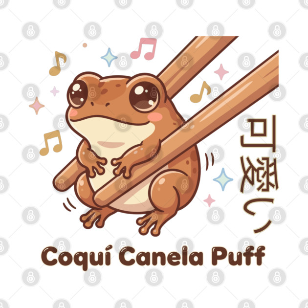Cute Coquí Chopstick Kawaii Canela Puff Coquí Frog Meme by creative