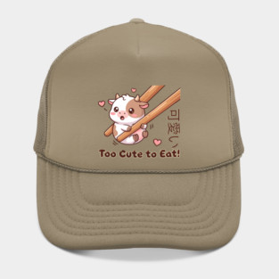 Cute Calf Chopstick Kawaii  Too Cute to Eat Cow Meme Hat