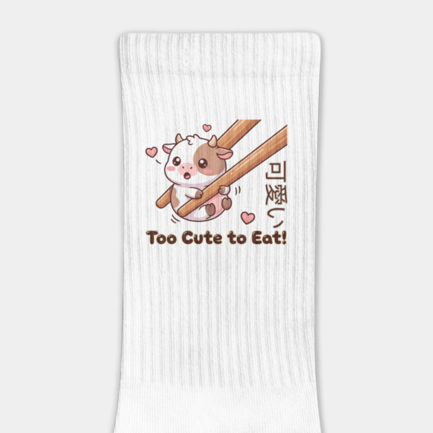Cute Calf Chopstick Kawaii  Too Cute to Eat Cow Meme by creative