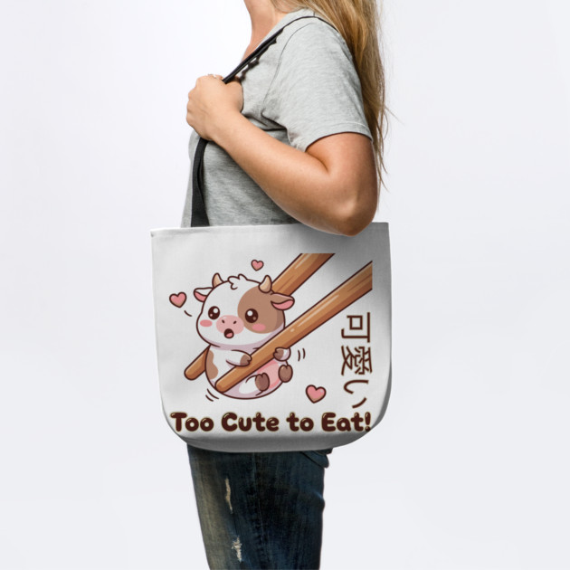 Cute Calf Chopstick Kawaii  Too Cute to Eat Cow Meme by creative