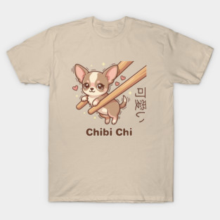 Cute Chihuahua Chopstick Kawaii Chibi Chi Chihuahua Meme T-Shirt