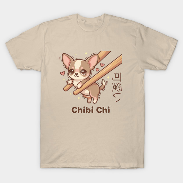 Cute Chihuahua Chopstick Kawaii Chibi Chi Chihuahua Meme T-Shirt by creative