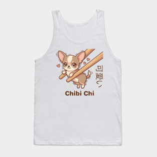 Cute Chihuahua Chopstick Kawaii Chibi Chi Chihuahua Meme Tank Top