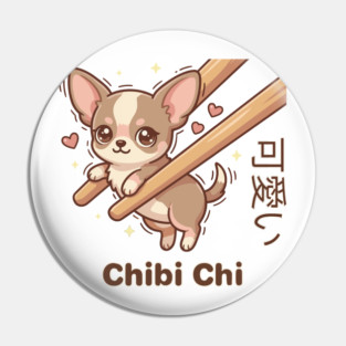 Cute Chihuahua Chopstick Kawaii Chibi Chi Chihuahua Meme Pin