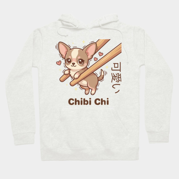 Cute Chihuahua Chopstick Kawaii Chibi Chi Chihuahua Meme Hoodie by creative