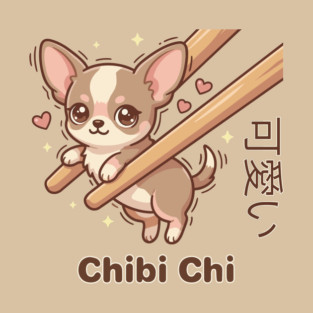 Cute Chihuahua Chopstick Kawaii Chibi Chi Chihuahua Meme T-Shirt
