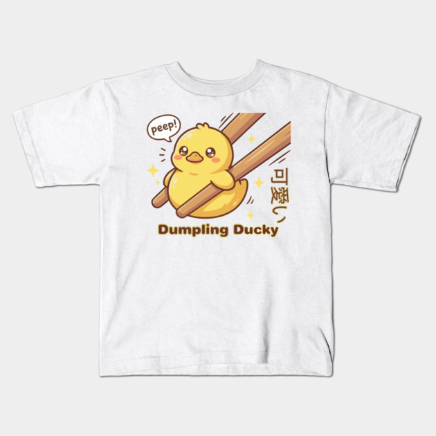 Cute Kawaii Duck Chopstick Dumpling Ducky Meme Kids T-Shirt by creative