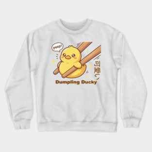 Cute Kawaii Duck Chopstick Dumpling Ducky Meme Crewneck Sweatshirt