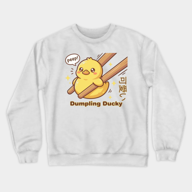 Cute Kawaii Duck Chopstick Dumpling Ducky Meme Crewneck Sweatshirt by creative